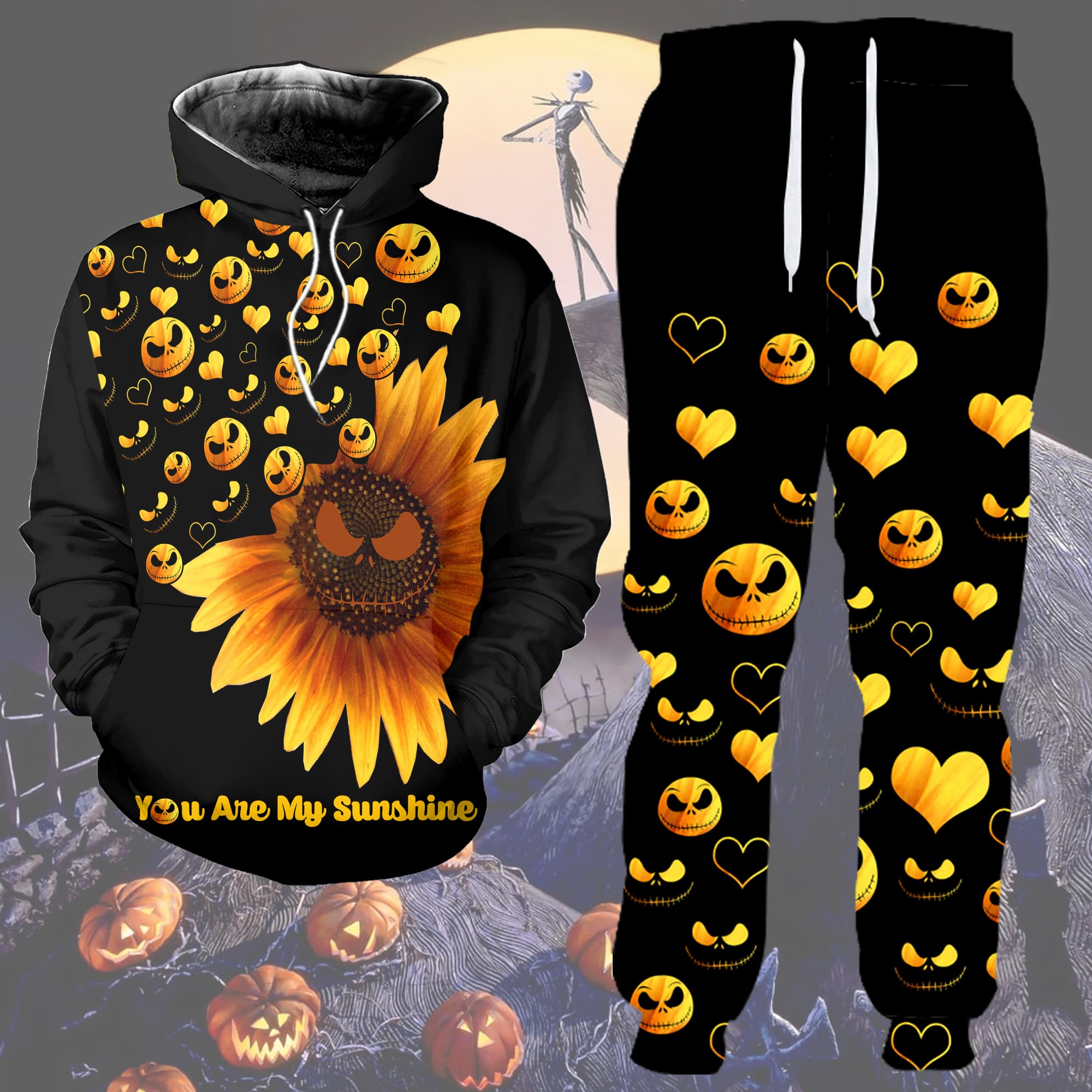 You Are My Sunshine Jack Skellington Combo Hoodie & Sweatpants Ginnbc80472