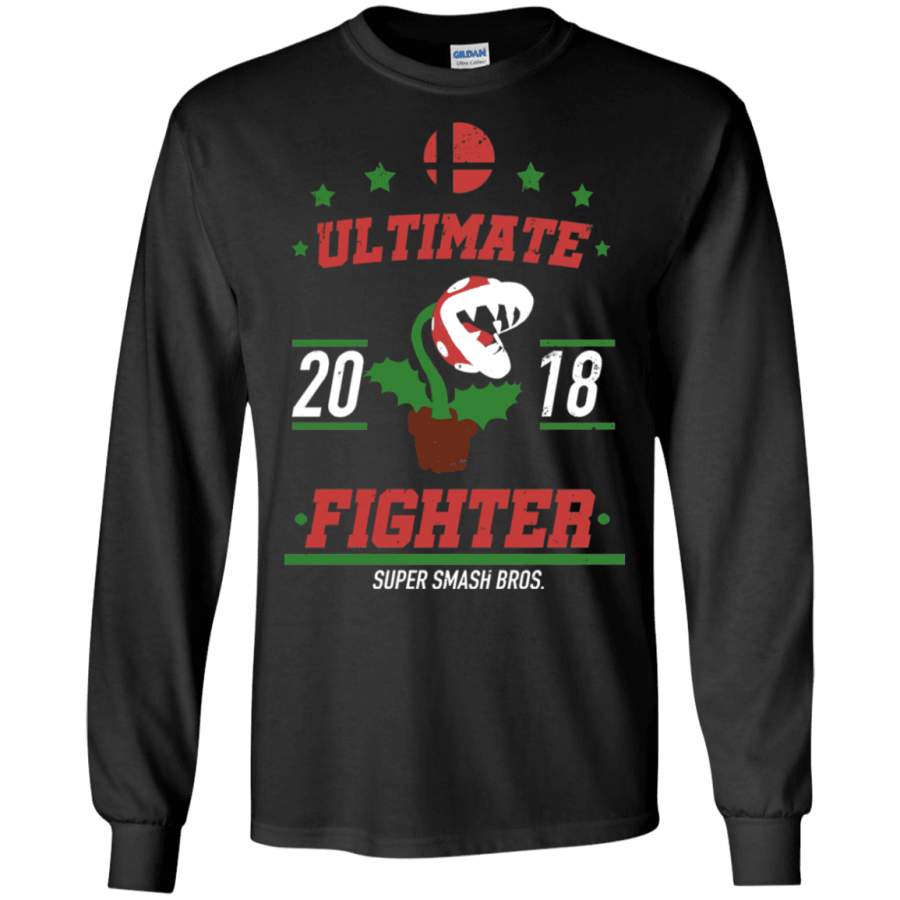 Ultimate Fighter Piranha Plant Men’s Long Sleeve T-Shirt