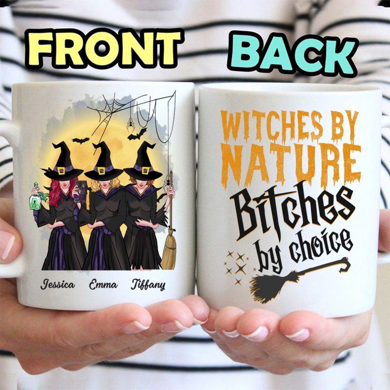 Personalized Witch By Nature Custom Mug, Custom Gift For Sister, Besties