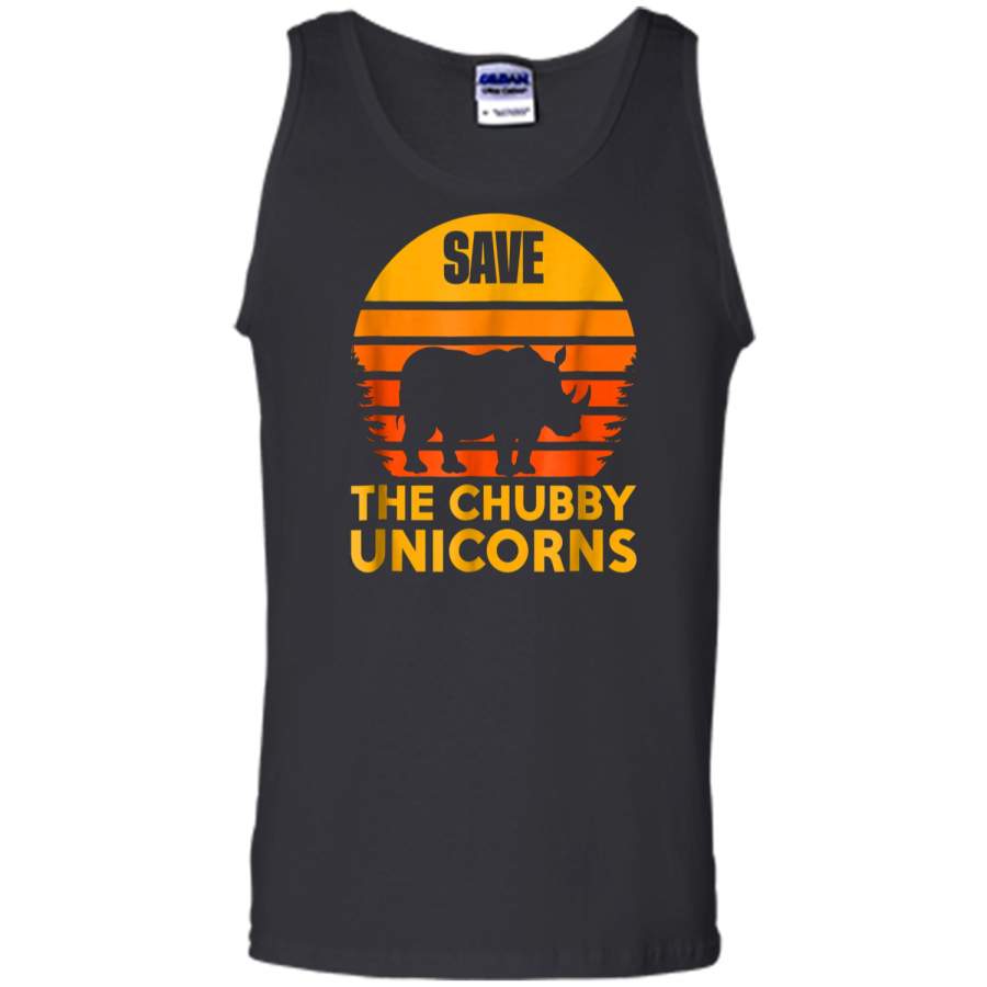 Retro Vintage Save The Chubby Unicorns Animal Lovers Tank Top