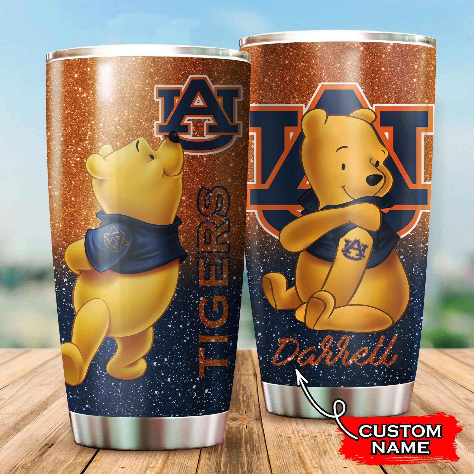 Buy Auburn Tigers Pooh Custom Name Tumbler