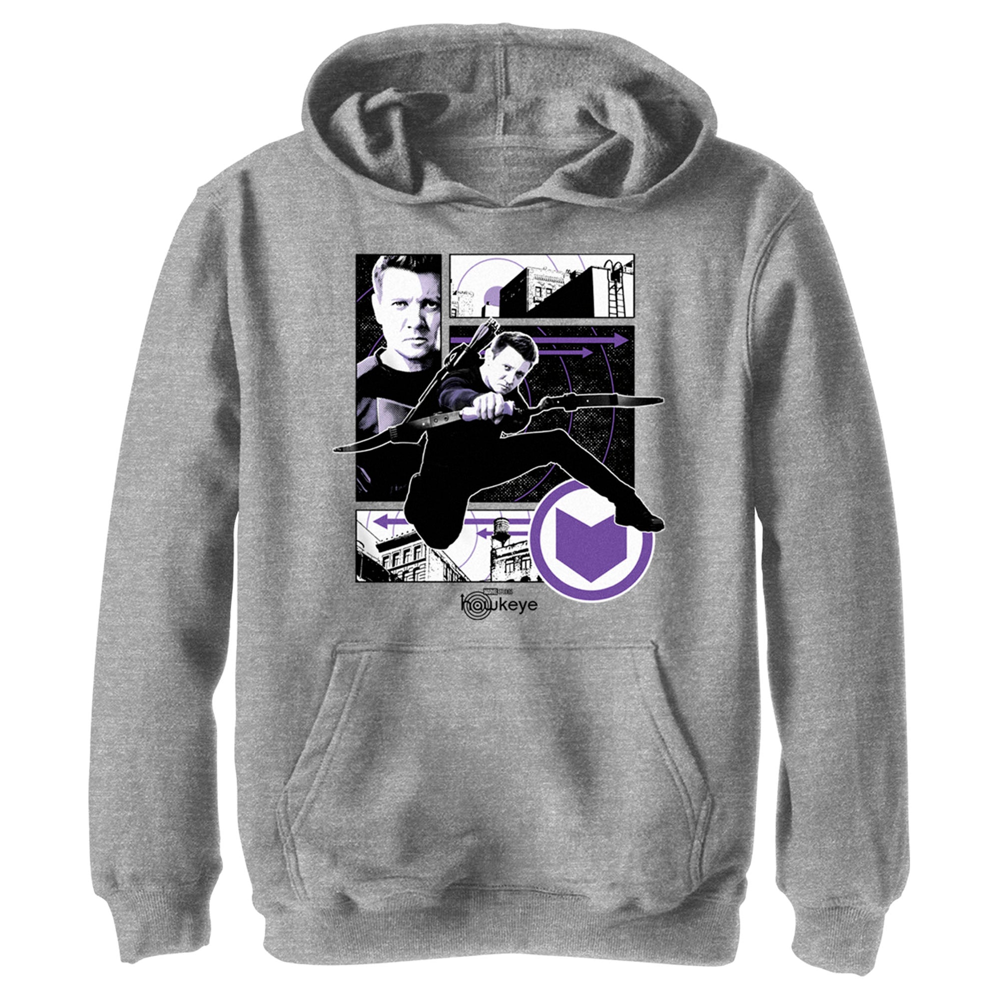 Boy’S Marvel Hawkeye Graphic Panel Icon Pull Over Hoodie