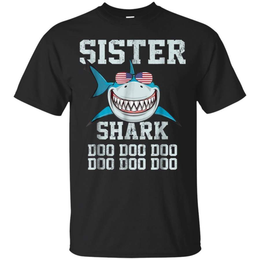 AGR Sister Shark Shirt  Doo Doo American Flag Fathers Day Gift Jaq T-shirt