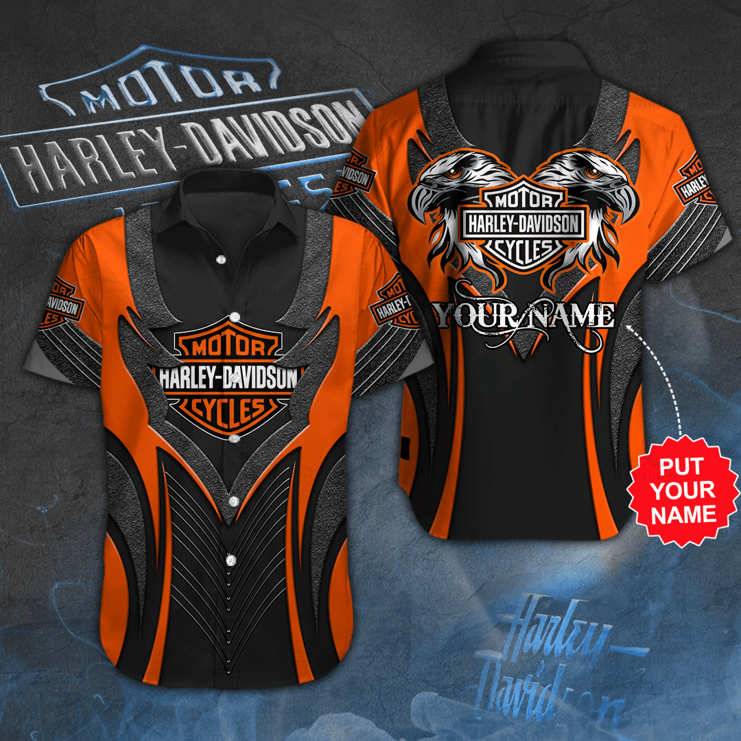 Personalized Harley Davidson Short Sleeve Dress Shirt  8