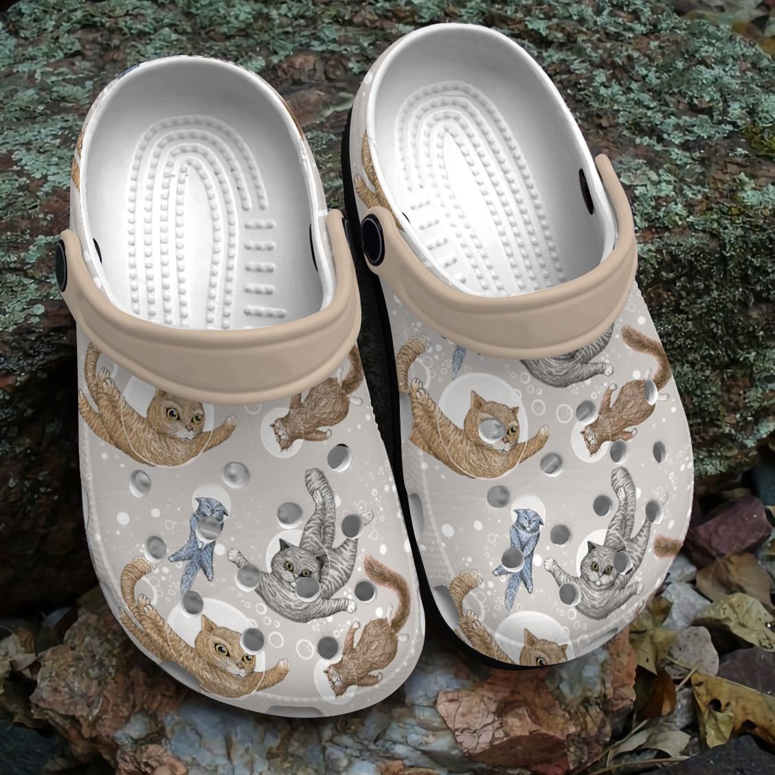 Cat Personalized Clog, Custom Name, Text, Color, Number Fashion Style For Women, Men, Kid, Print 3D Flying Cat