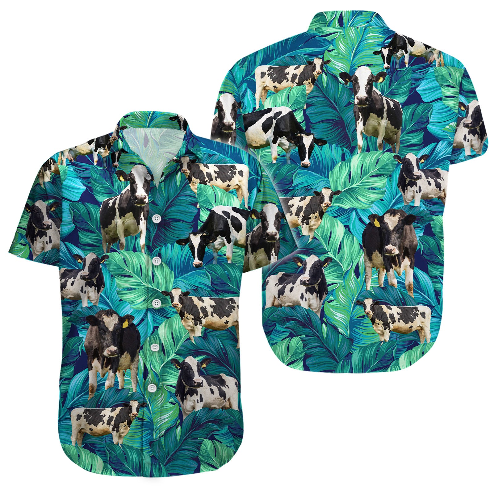 Dairy Cow Tropical Button Shirt, Farm Cow Button Shirt, Cow Cattle Hawaiian Shirt, Funny Cow Hawaiian Shirt, Farm Animal Hawaiian Shirt, Summer Shirt