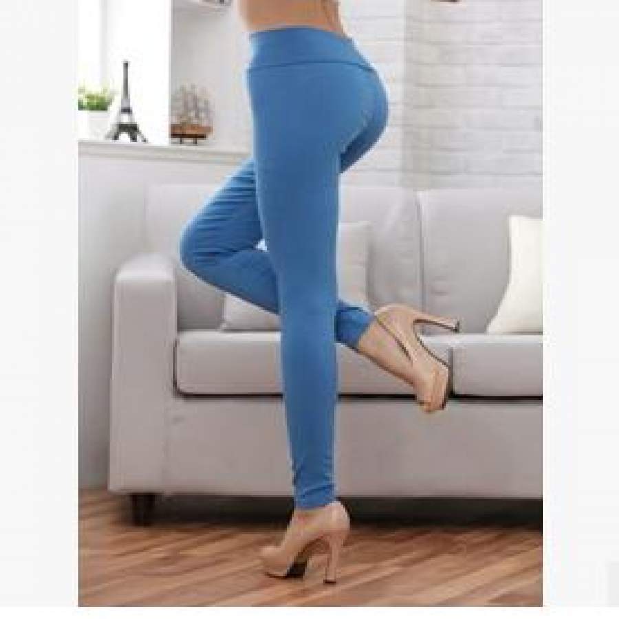 M-5XL Plus Size Heat Setting Cotton Leggings Cintura Alta  Candy Color Leggings High-Waisted Leggings    BG121