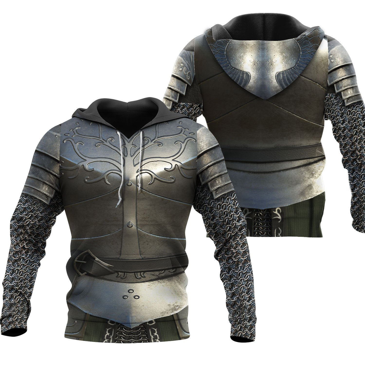 3D All Over Printed Chainmail Knight Medieval Armor Tops Mp797