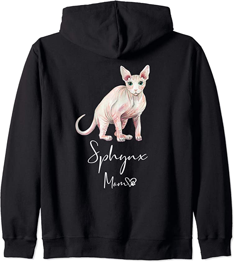 SPHYNX Mom Cute Cat Mother Hairless Cats Kitten Girl Gift Zip Hoodie