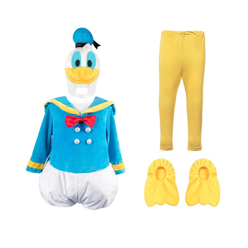 Toddler Kids Cosplay Cartoon Duck Costume Sailor Suit Party Prom Dresses for Girls Boys Birthday Gifts Role Play Animals Costume alx