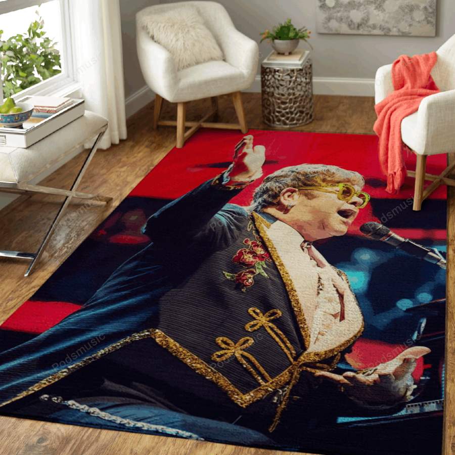 Elton John in Concert – Music Artist Art For Fans Area Rug Living Room Car …