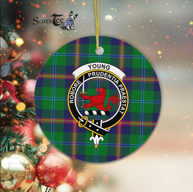 Young Scottish Clan Plaid Ornament Gift. Christmas Tree Ornament Young Clan Tartan Ornament Great Christmas Ornaments Gift