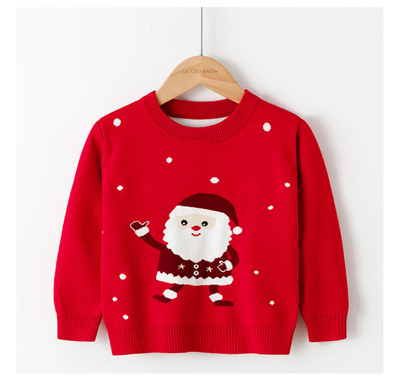 autumn boys winter tops children clothing sweater winter girls fashion cartoon Santa bottoming shirt boy baby pullover knitted alx