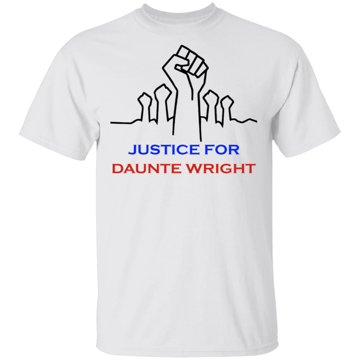 Justice For Daunte Wright Shirt Black Lives Matter Fist T-Shirt BLM No Justice No Peace Shirt