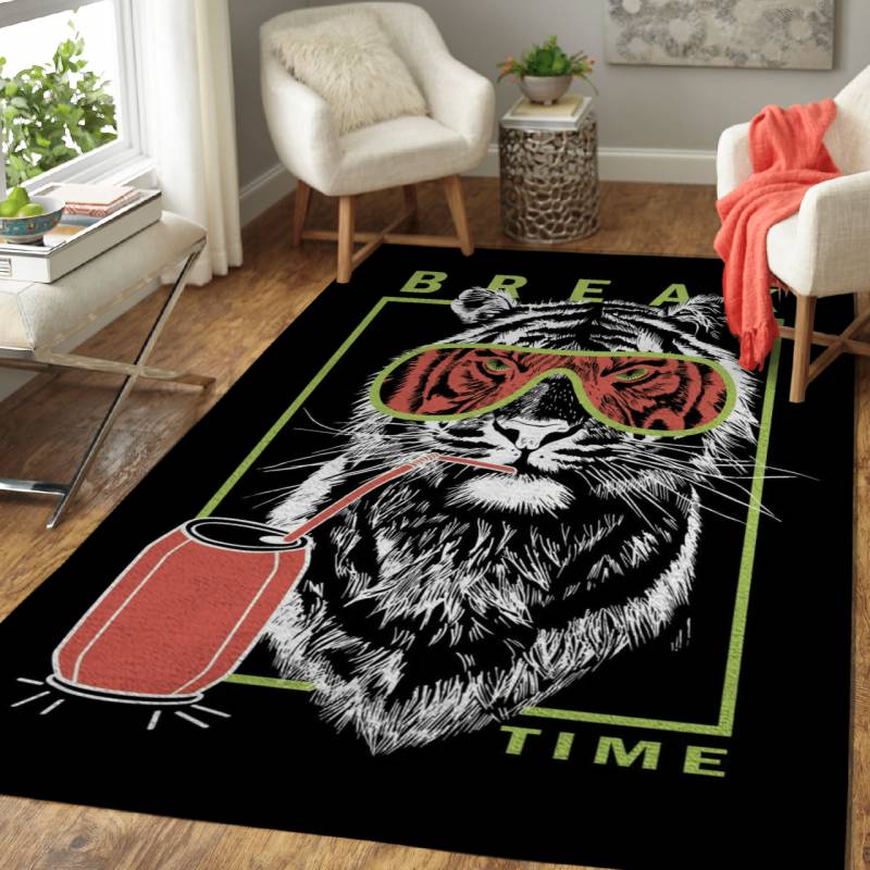 tiger with drink – Animals Area Rug Carpet