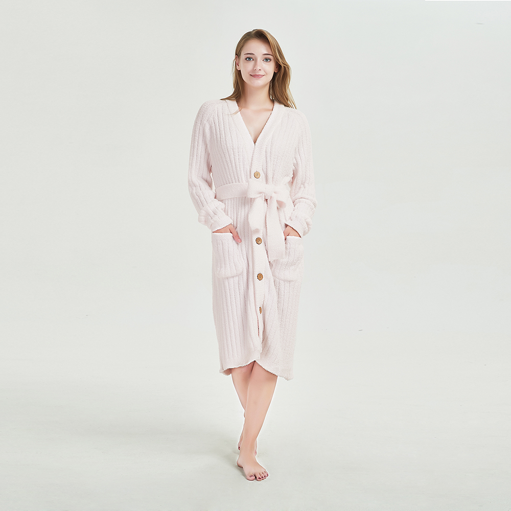 2022 Sweatshirt Blanket Plush Coral Fleece Sherpa Blanket With Sleeves Button Lace-up Knitted Night Dress Cute Pink Pajamas alx