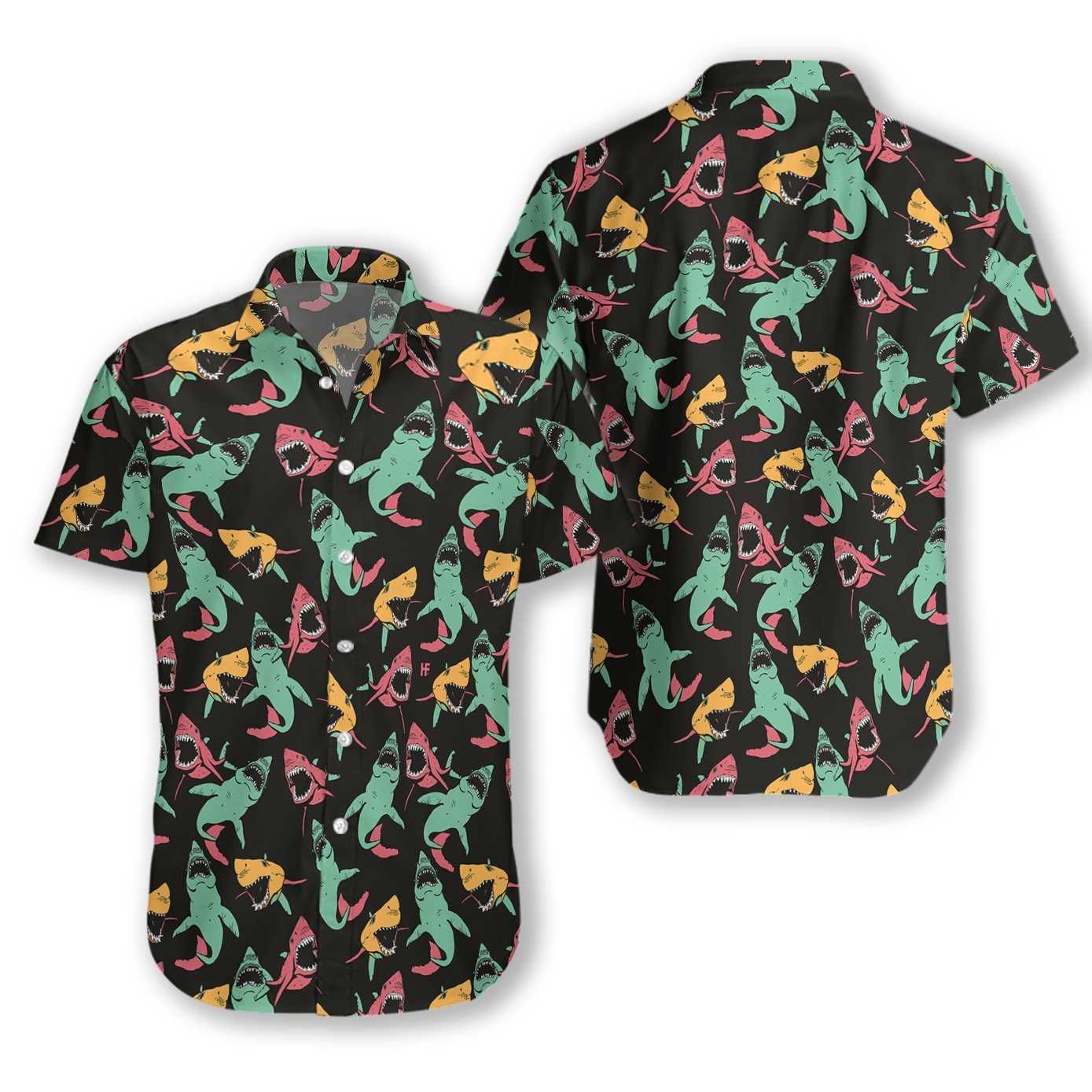 Beach Shirt Felacia [Hawaii Shirt] Shark Pattern -Zh5342