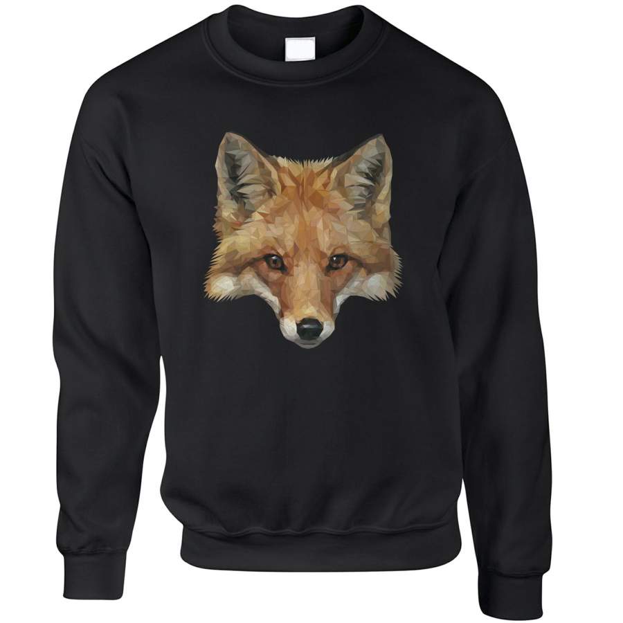 Animal Art Jumper Low Poly Fox Graphic Sweatshirt Sweater