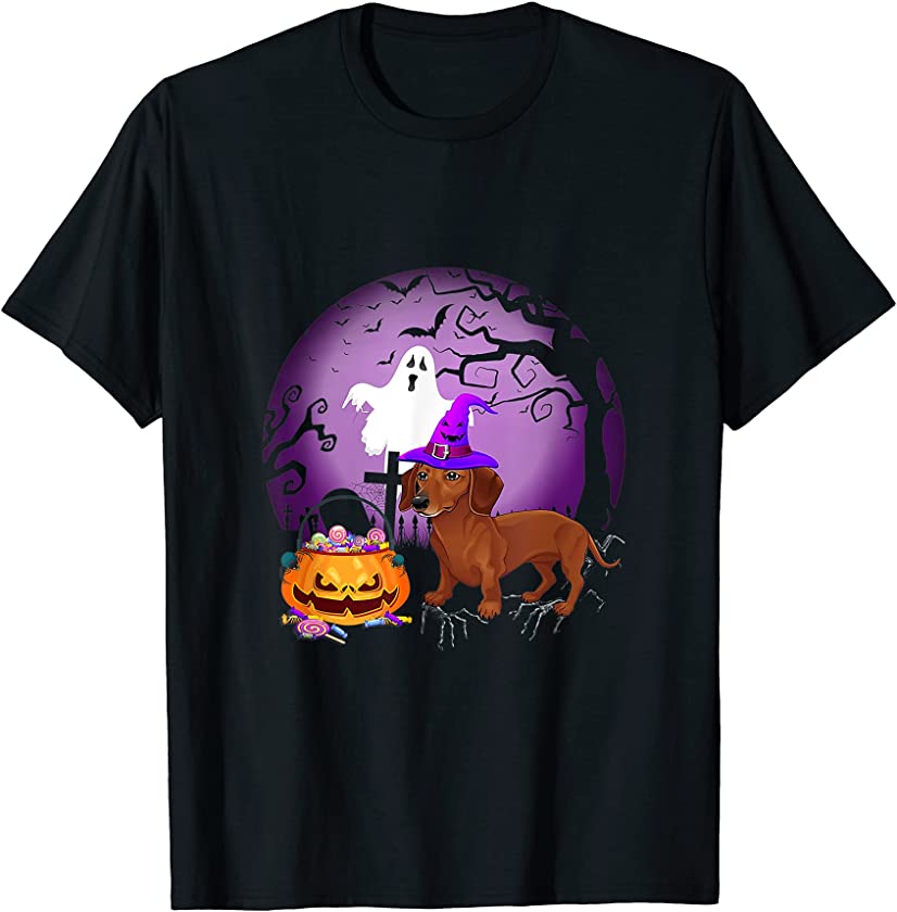 Dachshund Dog Candy Pumpkin Halloween Lover T-Shirt