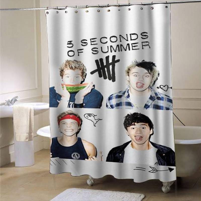 5 seconds of summer poster shower curtain customized design for home decor