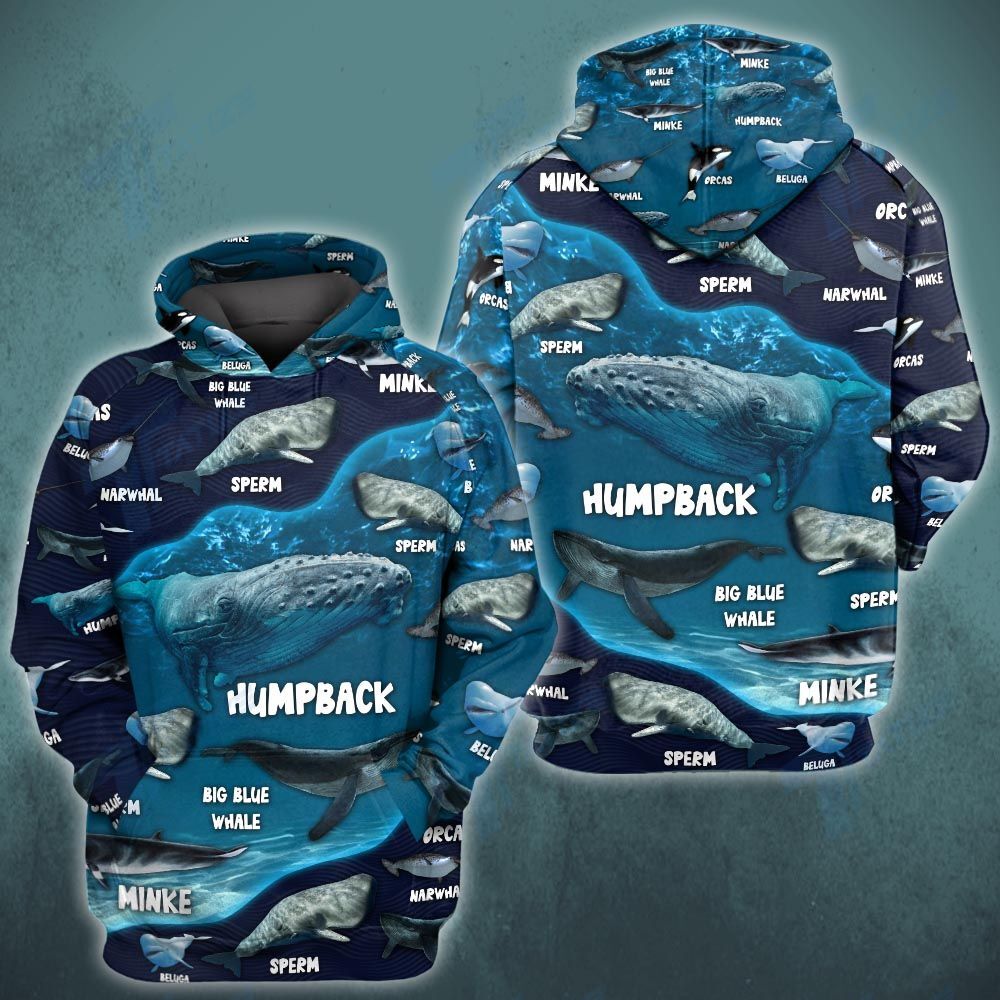 Collection of whales breed 3D All Over Printed Shirt, Sweatshirt, Hoodie, Bomber Jacket Size S – 5XL