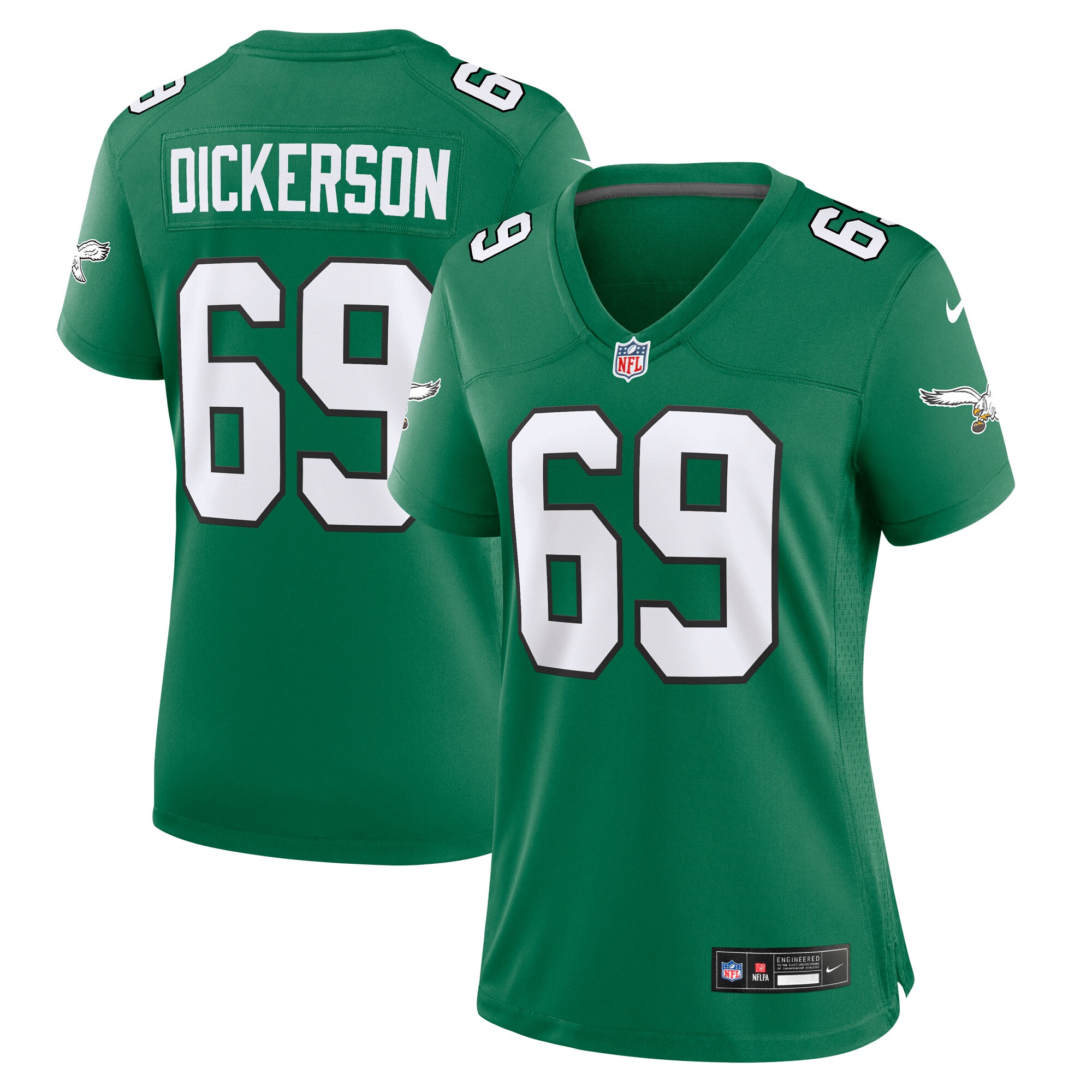 Women’s Philadelphia Eagles Landon Dickerson Kelly Green Alternate Game Jersey