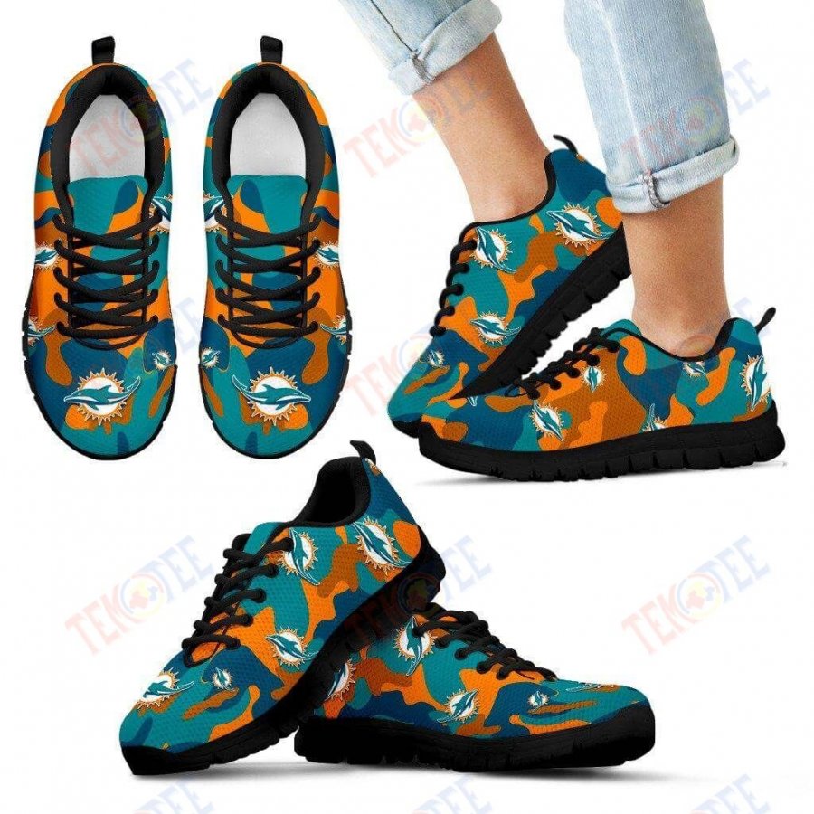 Mens Womens Miami Dolphins Sneaker Cotton Camouflage Fabric Military Solider Style Sneaker Running Shoes For Men Women TDT980