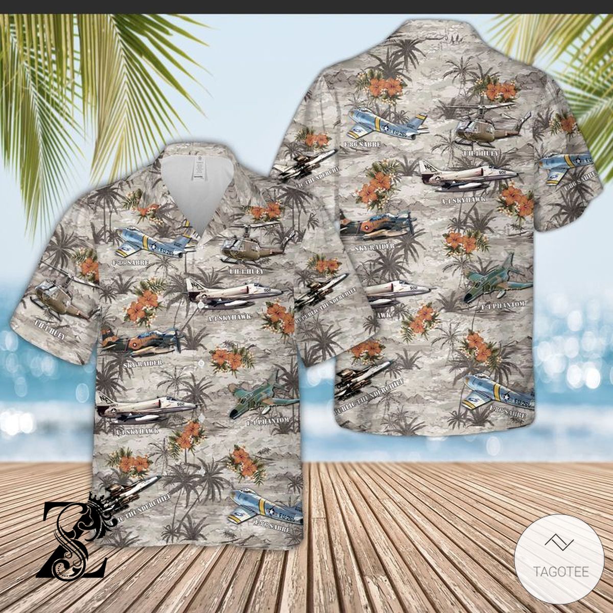 Vietnam Aircraft And Huey Helicopter Hawaiian Shirt