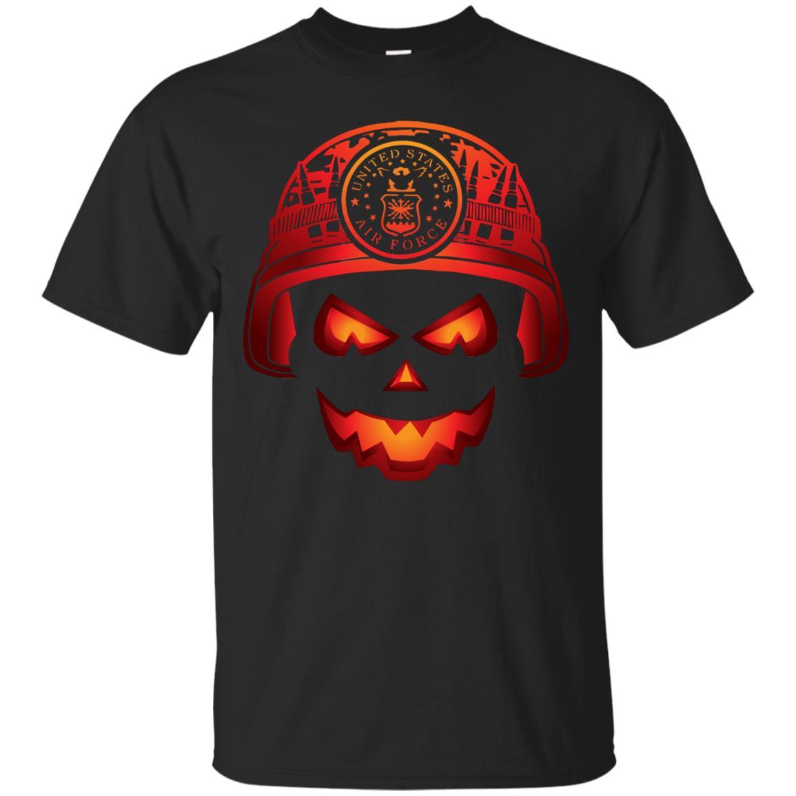 US Air Force Skull Halloween Men T Shirt On Front