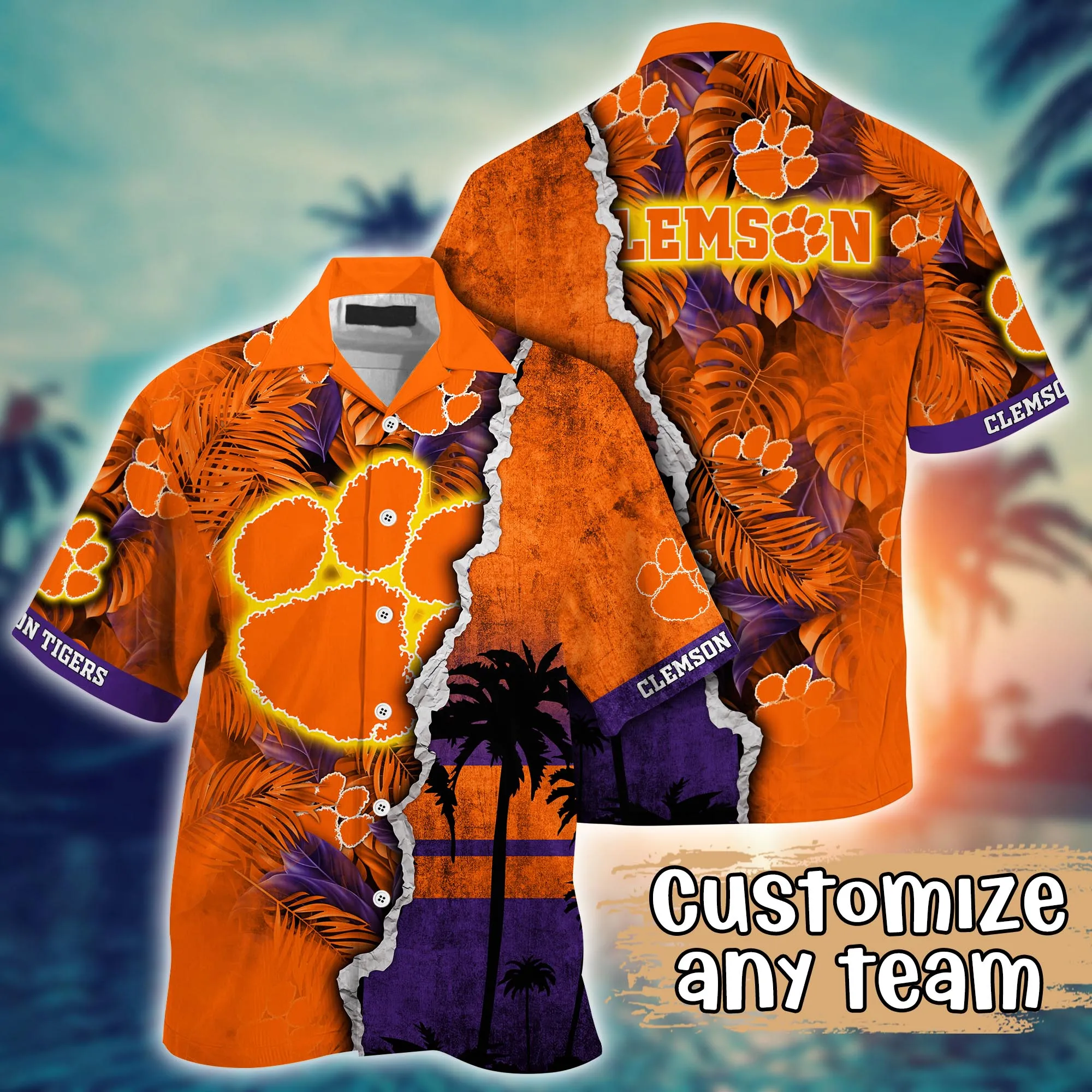 Clemson Tigers NCCA Hawaiian Shirt Custom Sandals Aloha Shirt