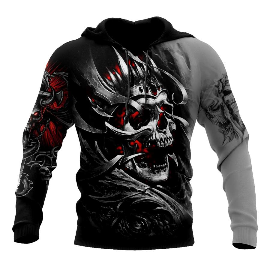 Amazing Skull All Over Printed Hoodie For Men And Women MEI