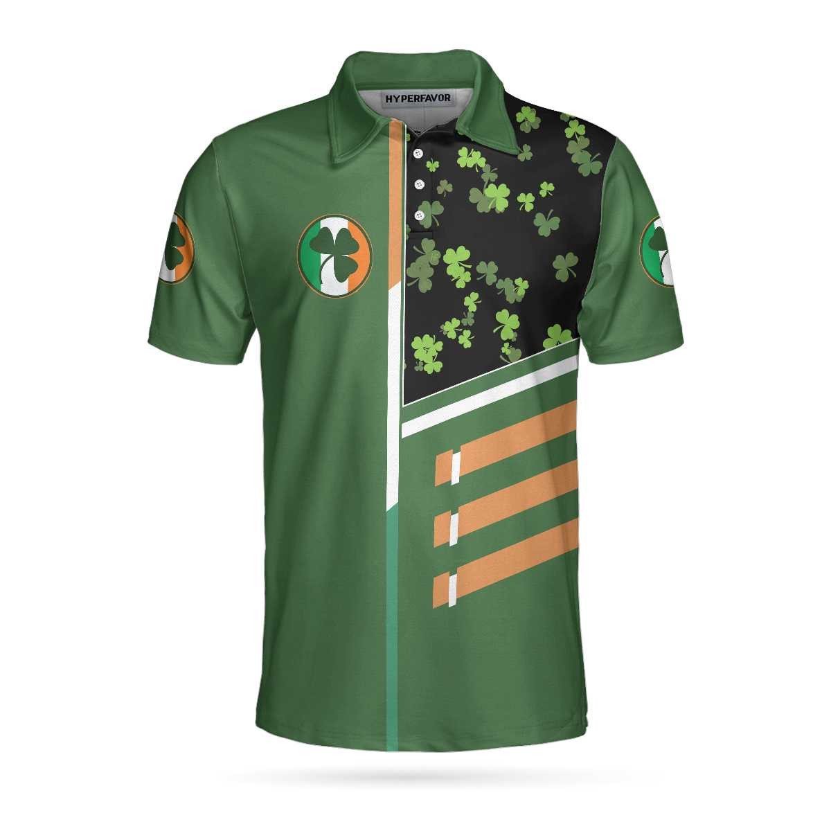 American By Birth Irish By The Grace Of God Jesus Polo Shirt, Green Saint Patrick Shirt For American Irish