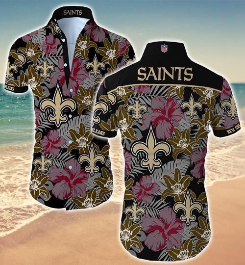 New Orleans Saints Hawaii Fit Body Shirt Summer Wear Shorts Sleeve Hawaii Shirt Hawaiian Shorts Beach Short Sleeve