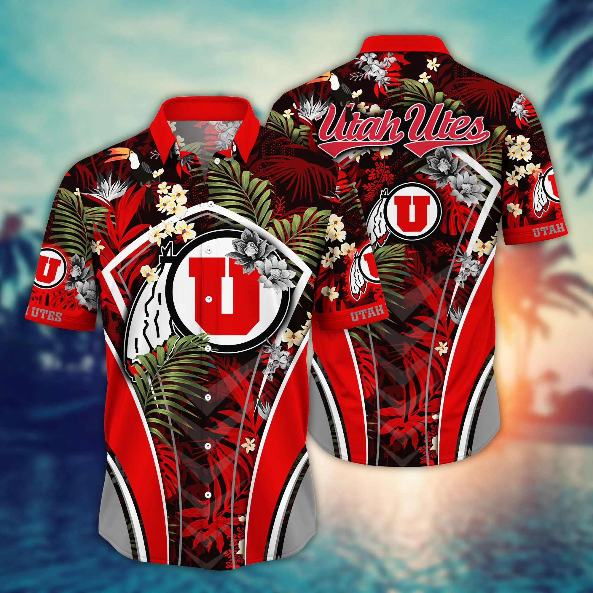 Utah Utes NCCA Hawaiian Shirt Lush Greenery Aloha Shirt