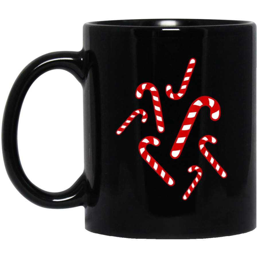 Candy Canes Black Mug