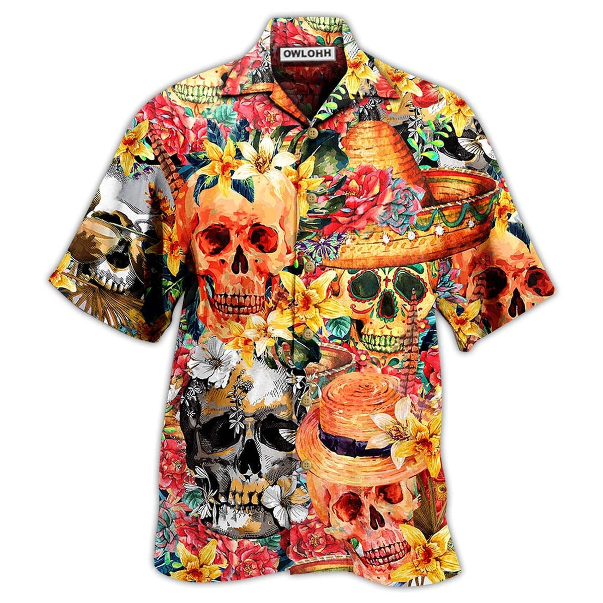 Skull Beautiful And Flowers Hawaii Shirt Ha10285