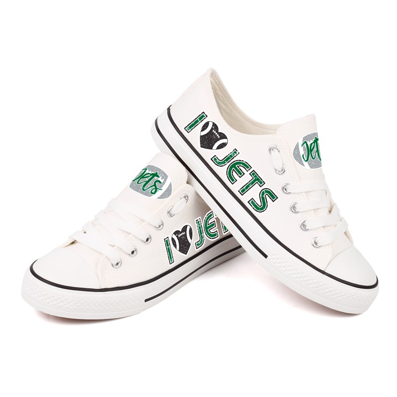 New York Jets Canvas Shoes White Sneakers “I  Jets”