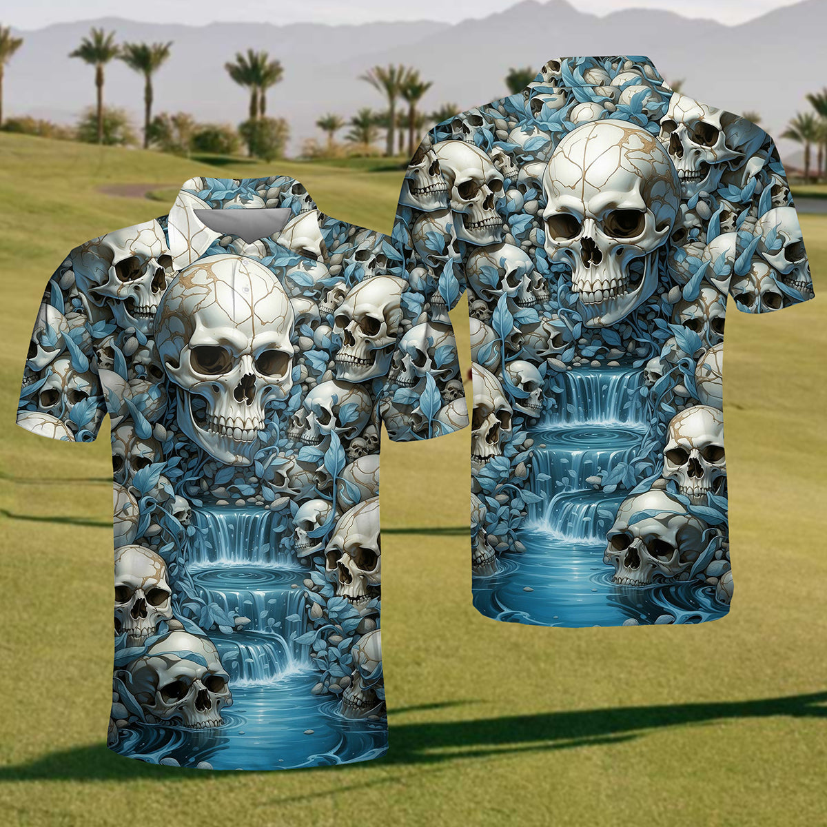 Skull Pattern  Polo Shirt