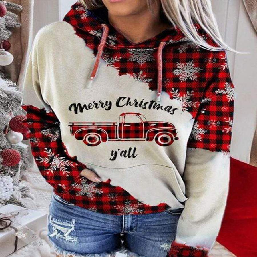 Merry Christmas Y’all Red Truck 3D All Over Printed Hoodie Sweater #V