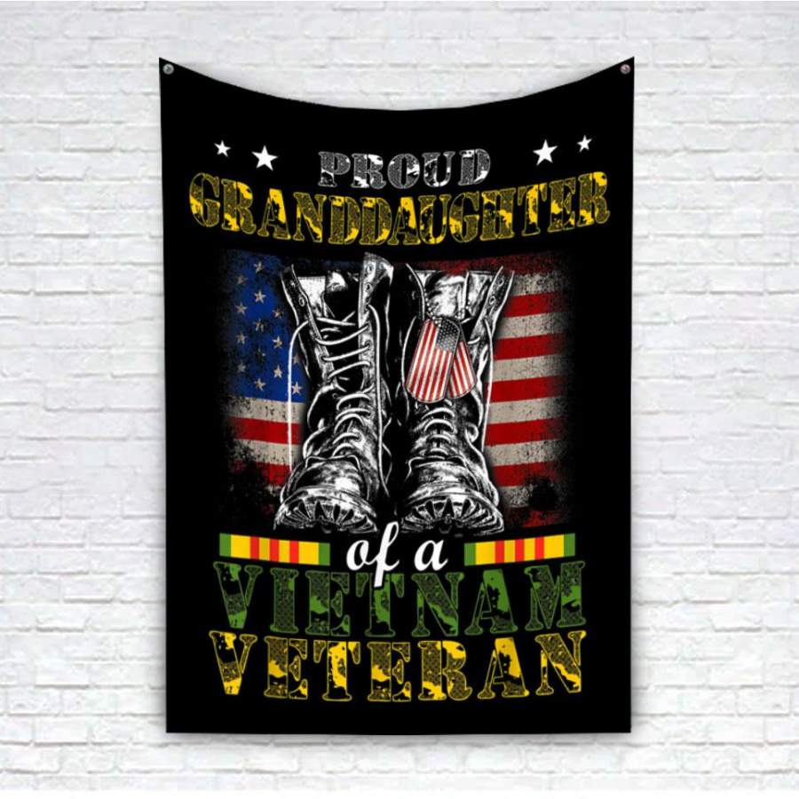 Proud Vietnam Veteran Granddaughter Gifts Raised By My Hero – Fleece Blanket