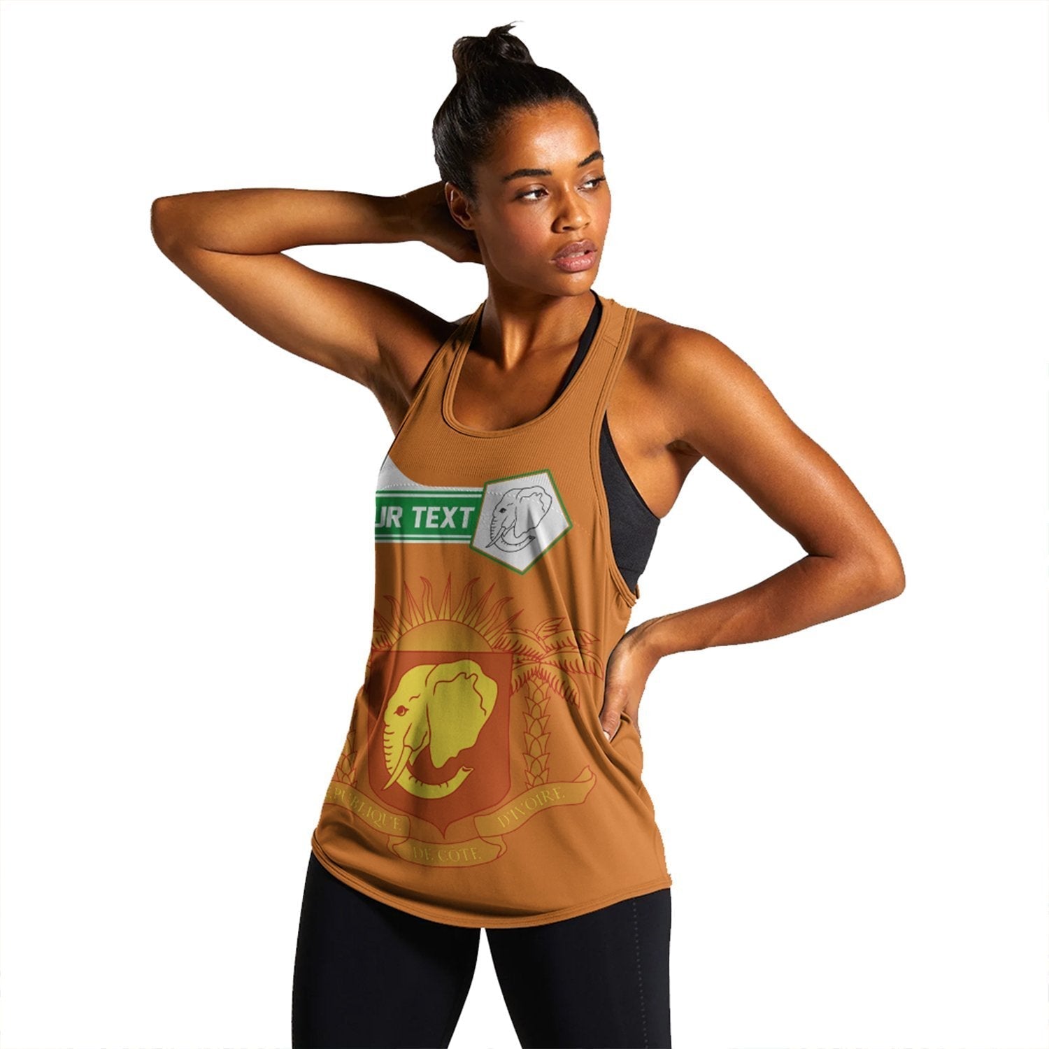 (Custom) African Tank Top – Ivory Coast Women’S Racerback Tank Pentagon Style