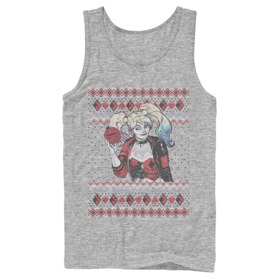 Batman Men’s Ugly Christmas Harley Quinn  Tank Top