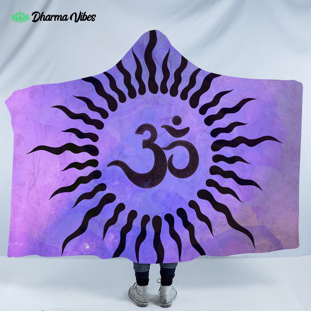 Violet Om Rays By Mcashe Hooded Blanket