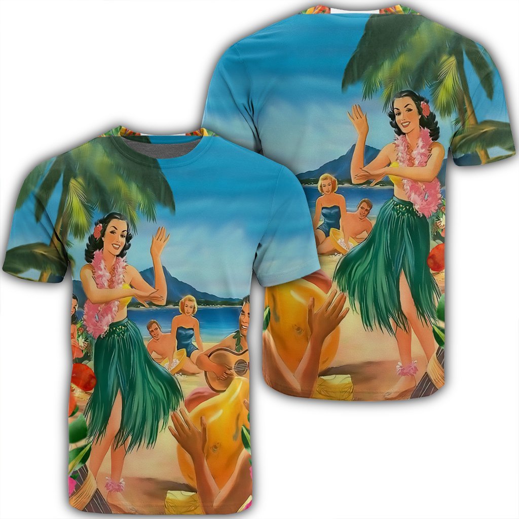 Hawaii Hula Sing Dance On Beach Ah Jr Ha28174