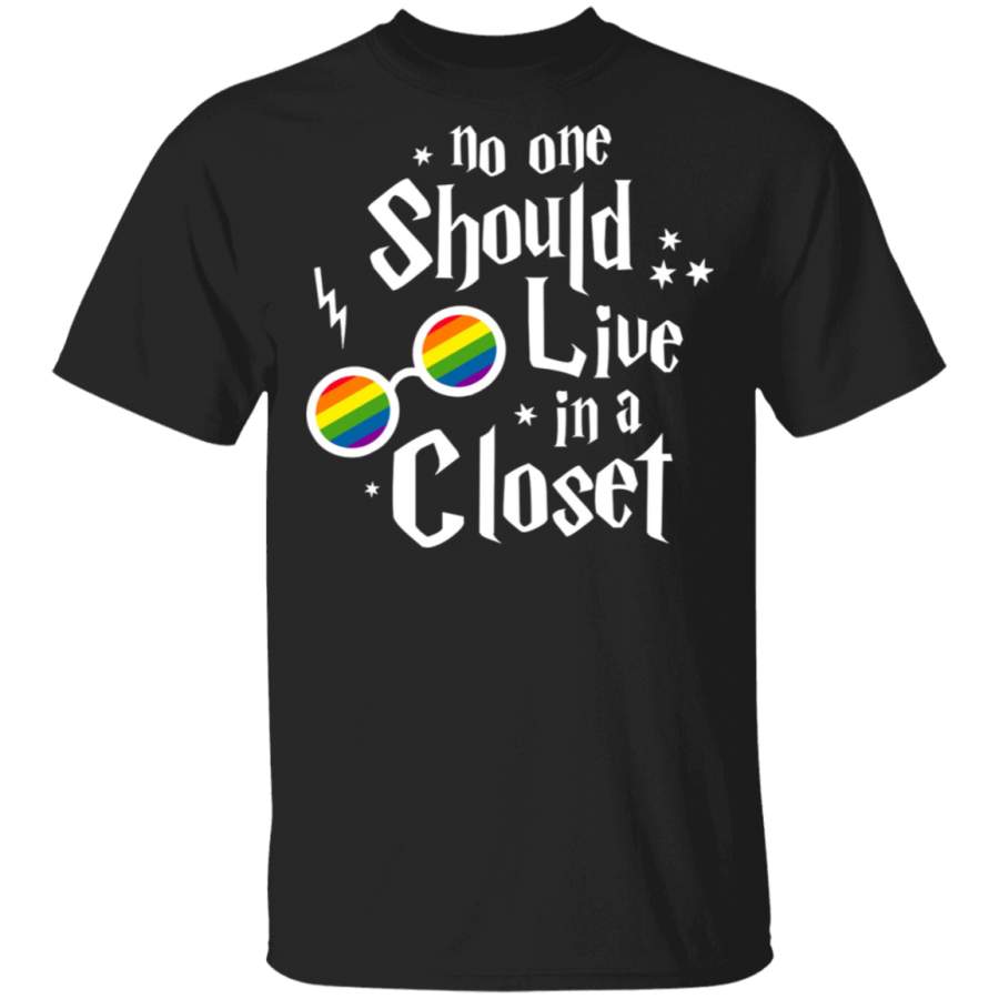 No one Should Live In a Closet Shirt LGBT Gay Pride Tee