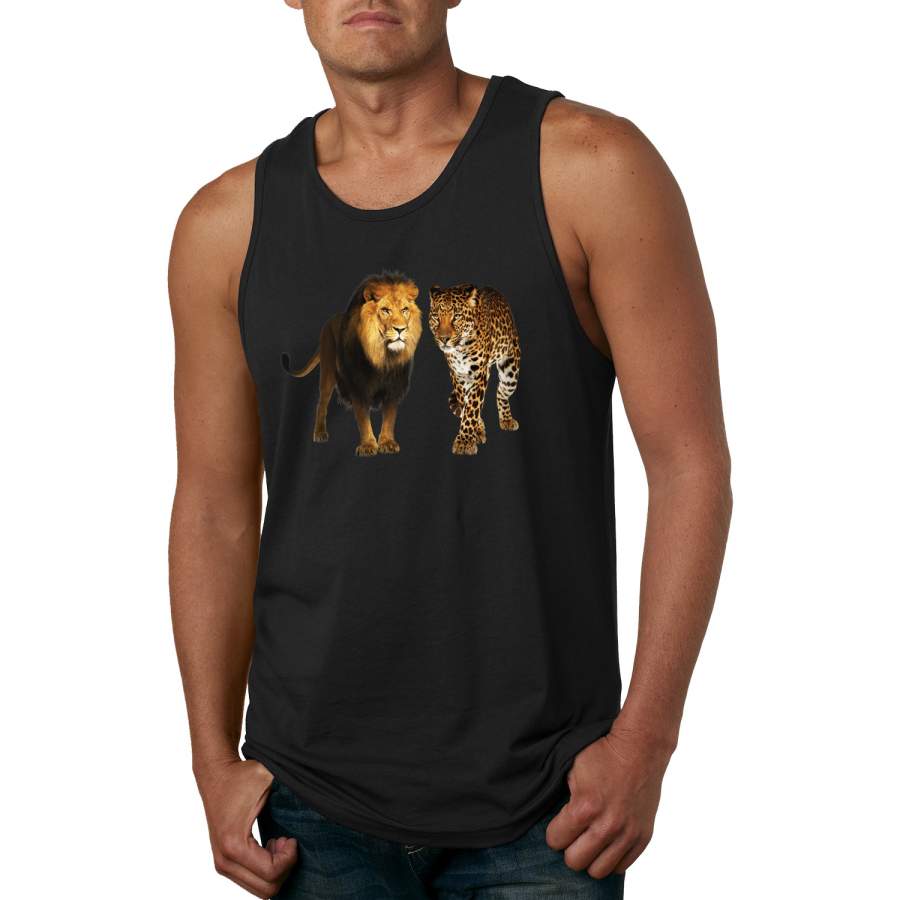 Wild African Lion and Cheetah Animal Lover Graphic Tank Top