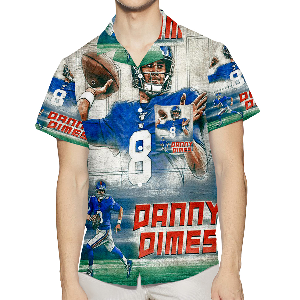 New York Giants Daniel Jones5 3D All Over Print Summer Beach Hawaiian Shirt With Pocket