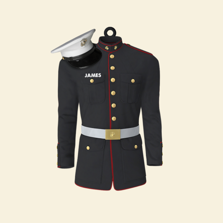 Marine Uniform -Personalized Flat Ornament – Gift For Marines