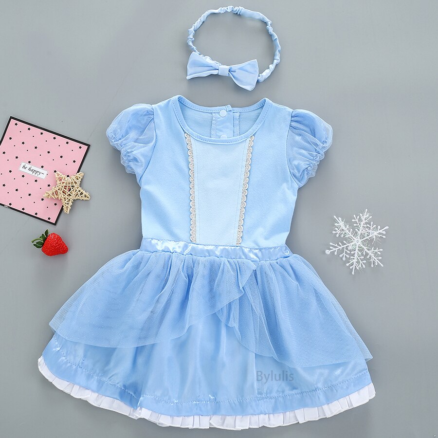 Baby Girls Clothing Newborn Clothes Princess Anna Dress For Baby First 1st Year Birthday Dress Christmas Infant Costume Party alx