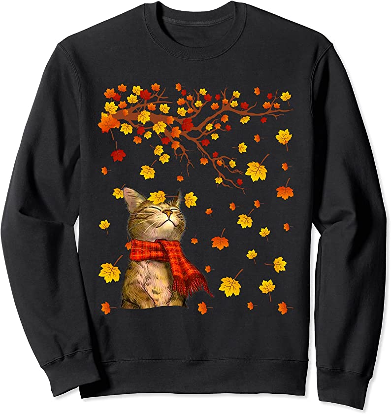 Cute Cat Kitty Kitten Paw Lover Autumn Fall Season present Sweatshirt